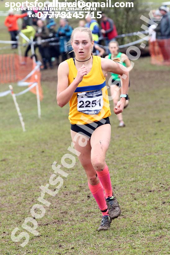 Womens under-17s, 2020 British Athletics Inter Counties Cross Country Champs., Prestwold Hall, Loughborough. Photo: David T. Hewitson/Sports for All Pics